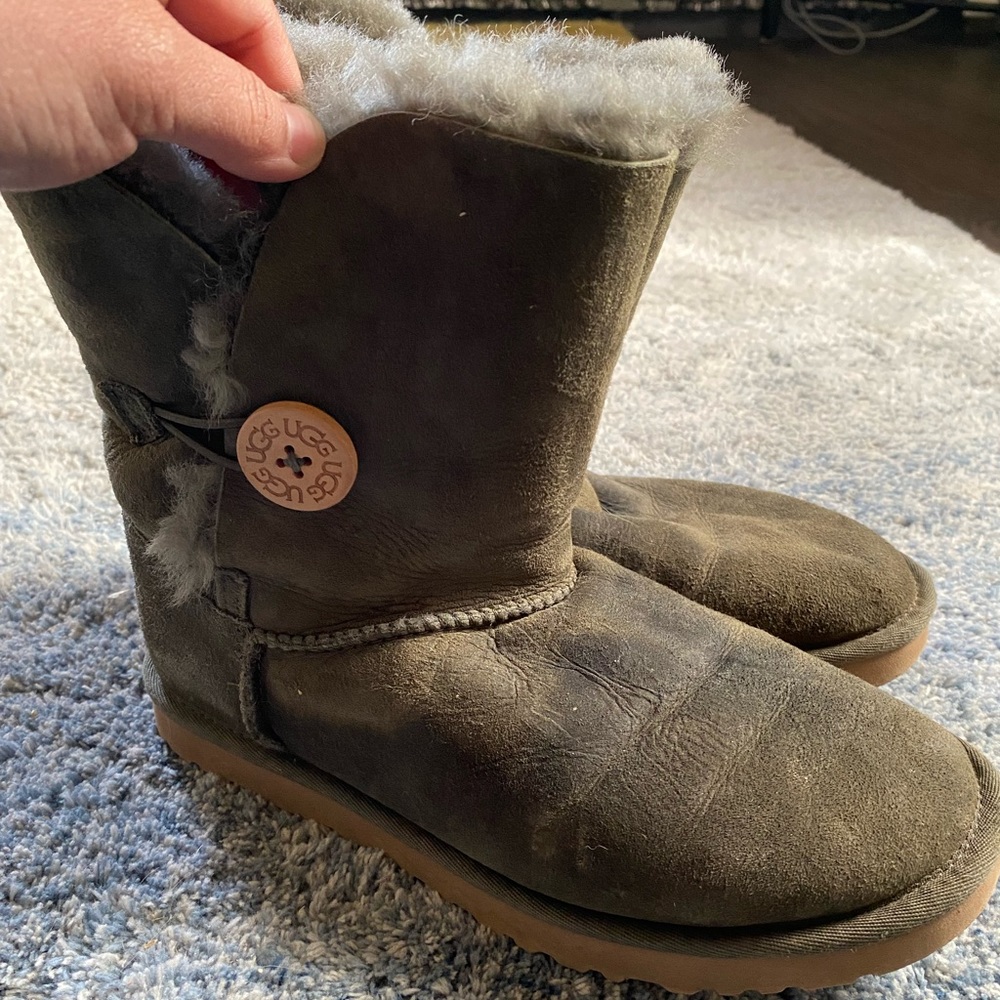 Ugg Khaki Green Bailey Button Boots